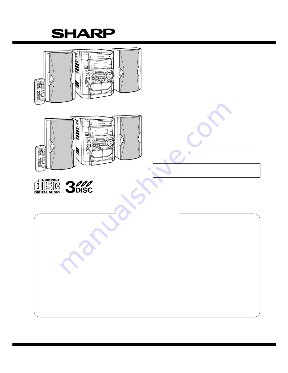 Sharp CD-BK100W Service Manual Download Page 1