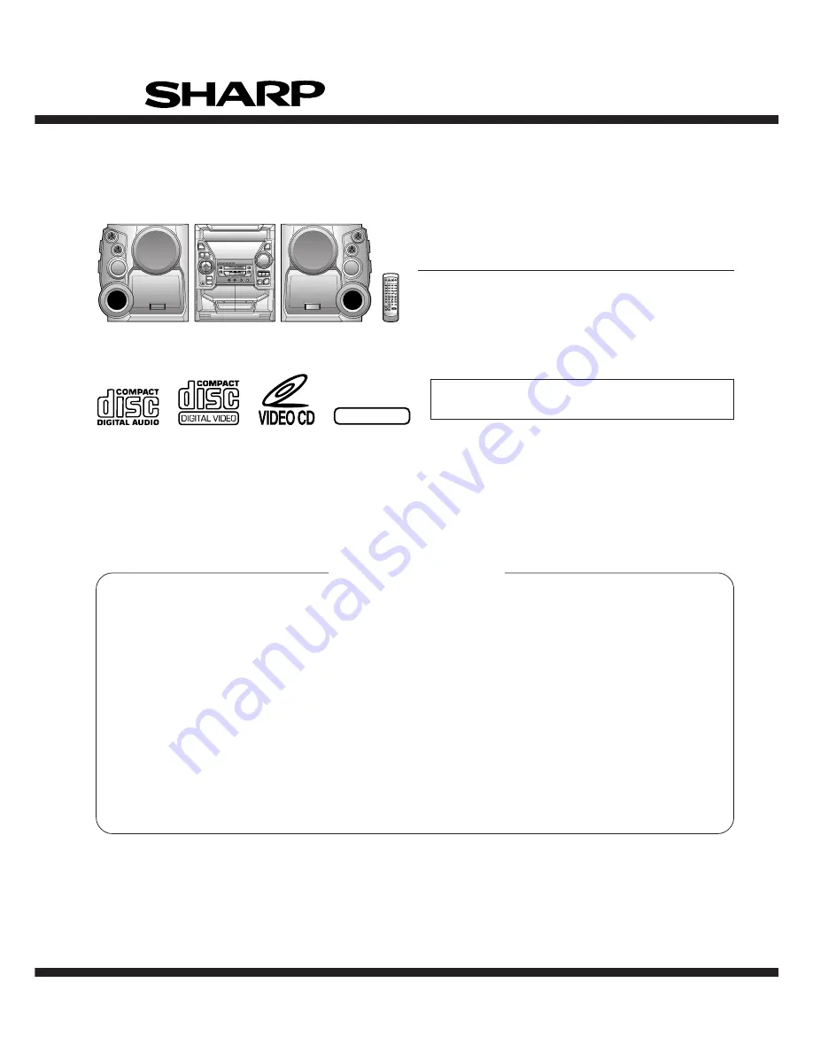 Sharp CD-BK2100V Service Manual Download Page 1