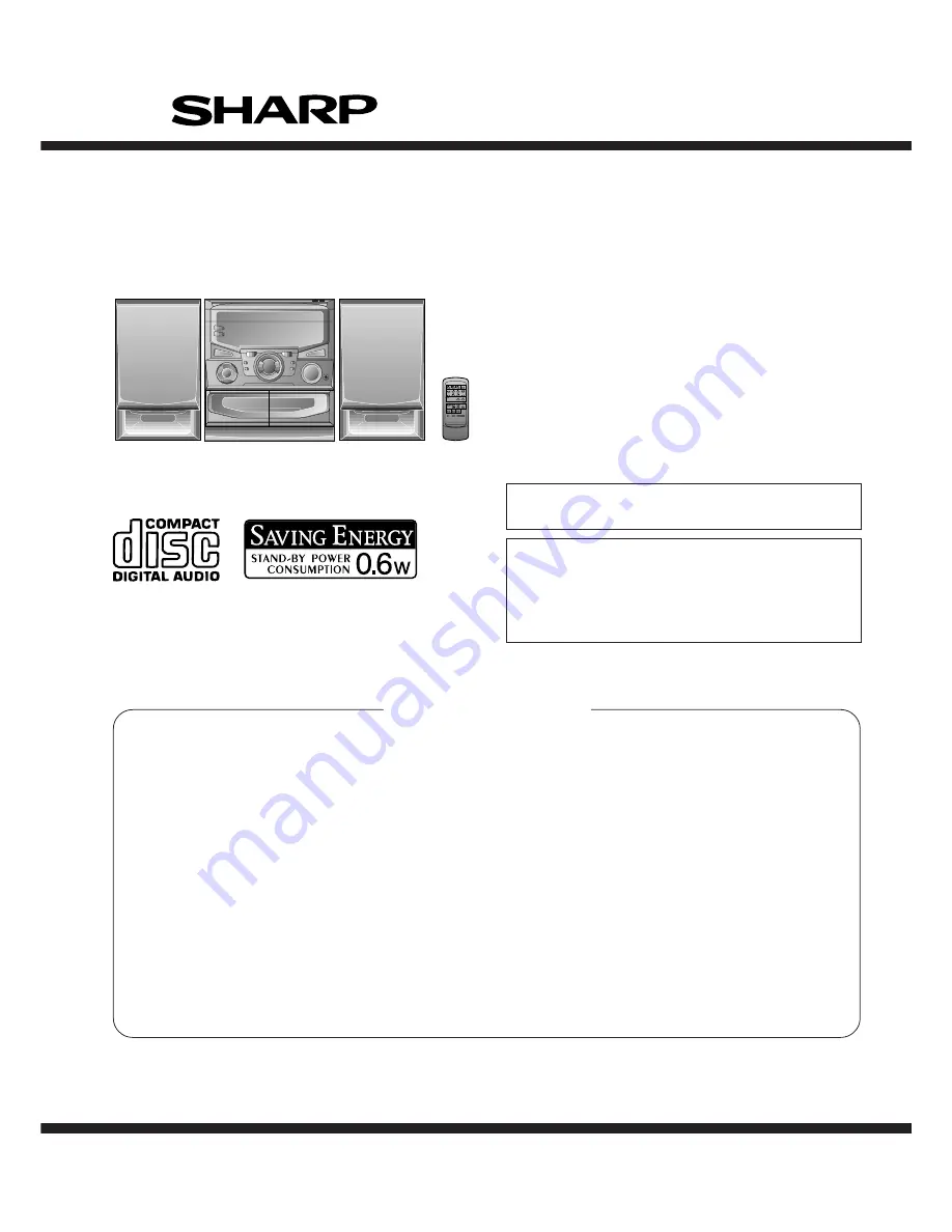 Sharp CD-C605H Service Manual Download Page 1