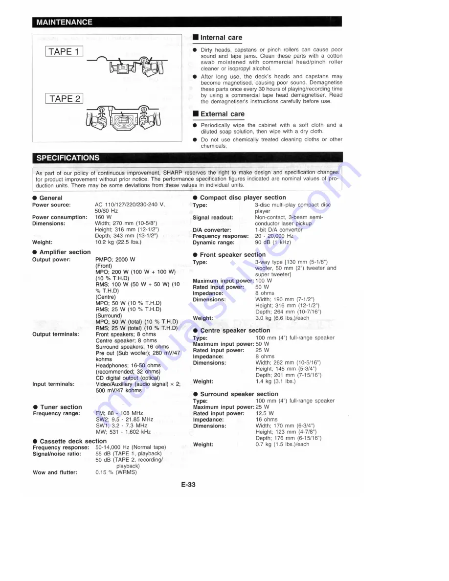 Sharp CD-C690X Скачать руководство пользователя страница 34