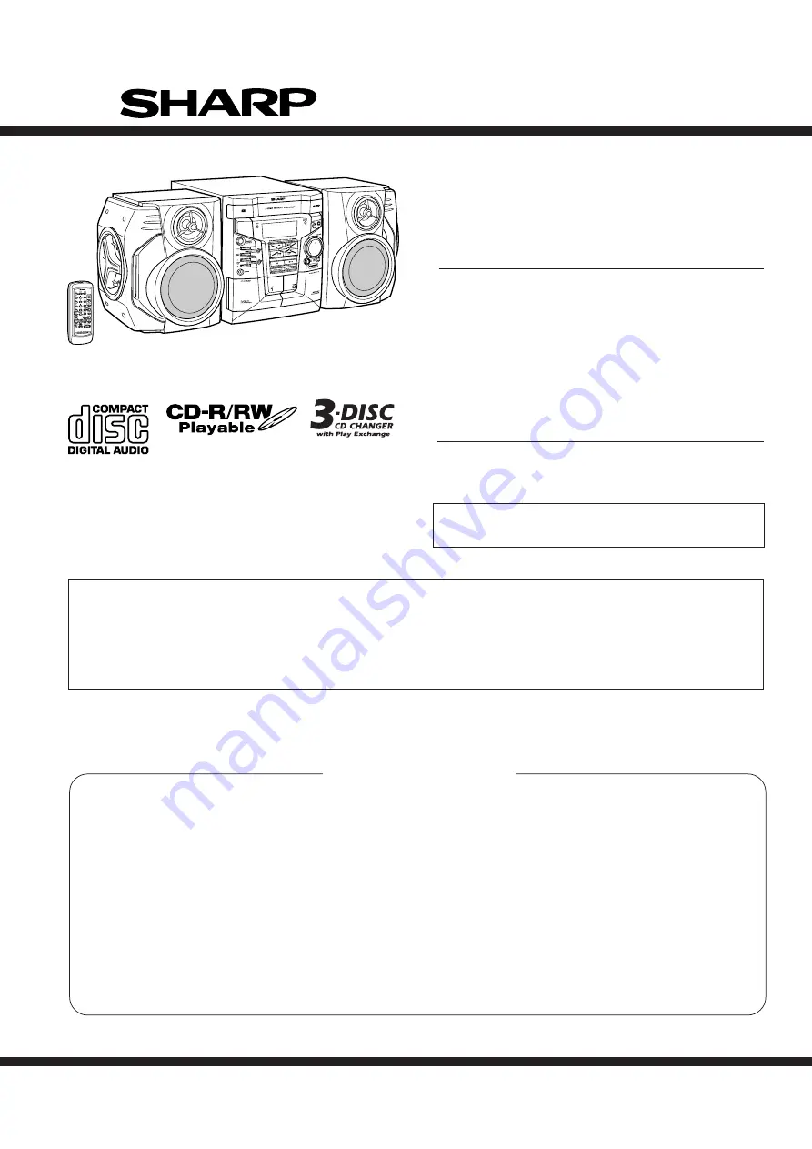 Sharp CD-E600 Service Manual Download Page 1