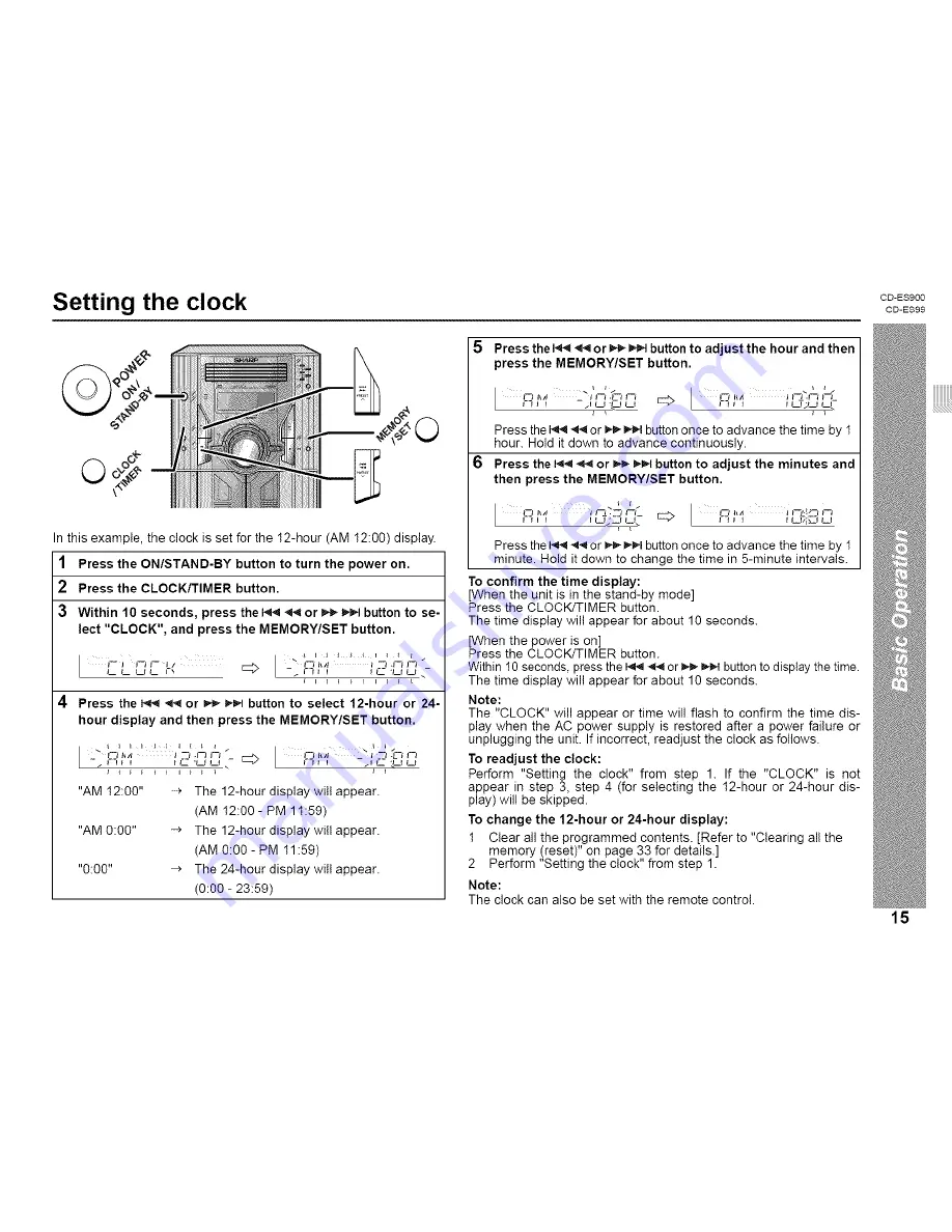 Sharp CD-ES900 Operation Manual Download Page 15