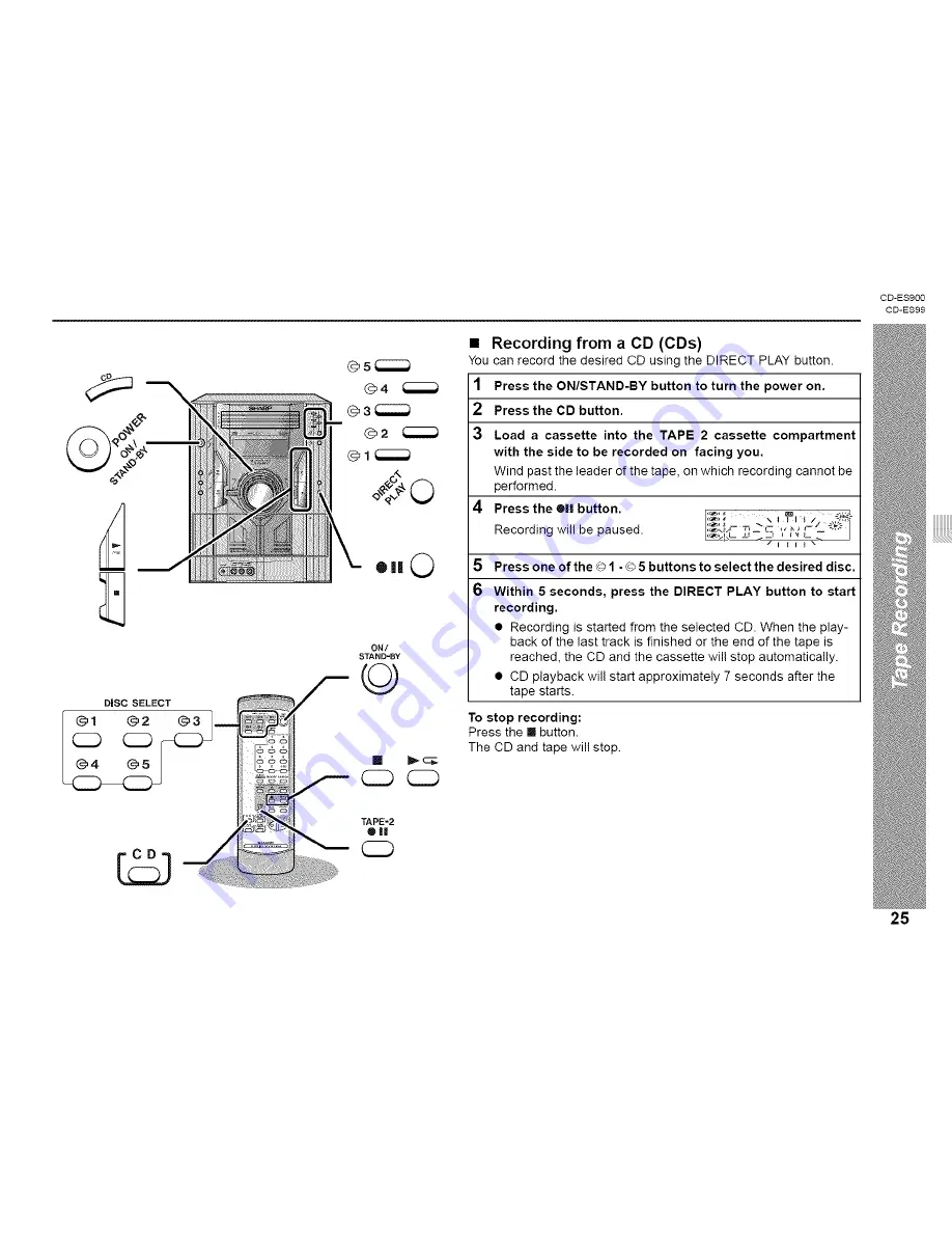 Sharp CD-ES900 Operation Manual Download Page 25