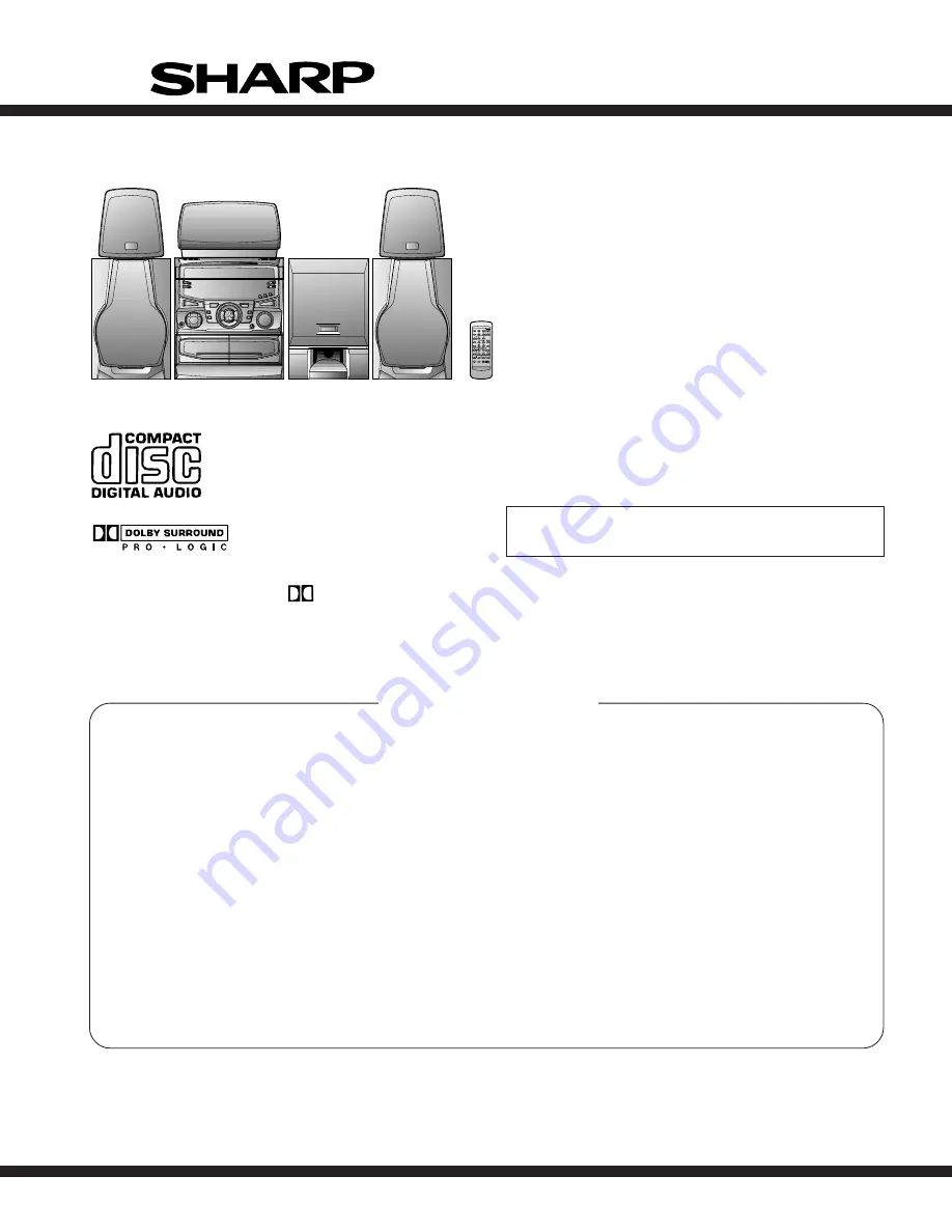 Sharp CD-PC672 Скачать руководство пользователя страница 1