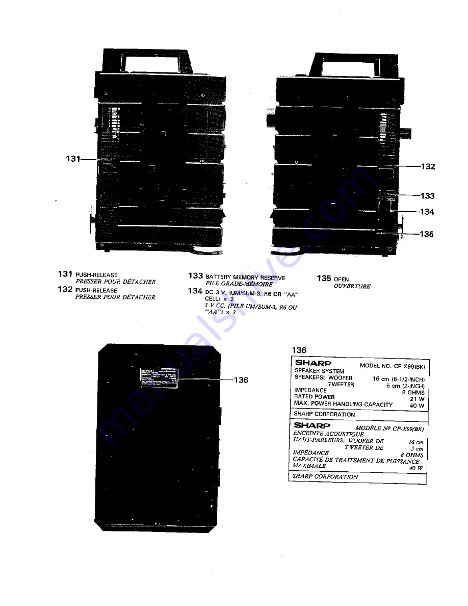 Sharp CD-X99H Operation Manual Download Page 10