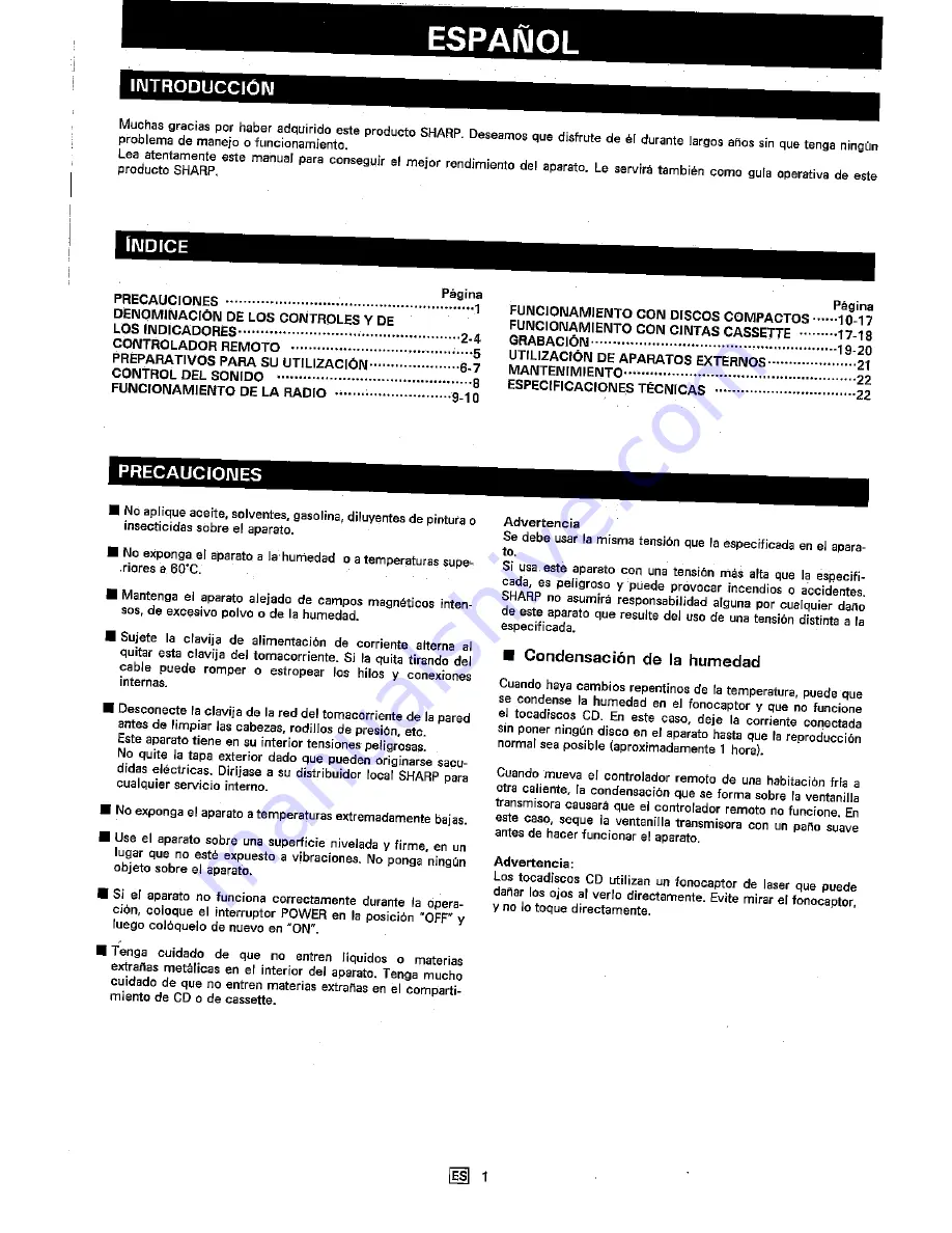 Sharp CD-X99H Operation Manual Download Page 56