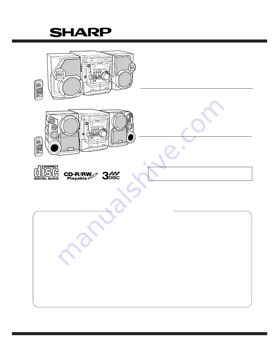 Sharp CD-XP500A Service Manual Download Page 1