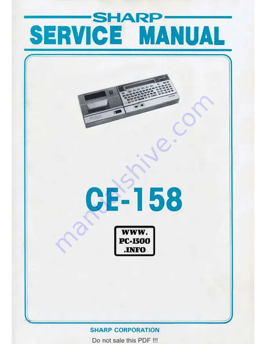 Sharp CE-158 Service Manual Download Page 1