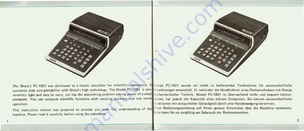 Sharp COMPET PC-1001 Instruction Manual Download Page 3