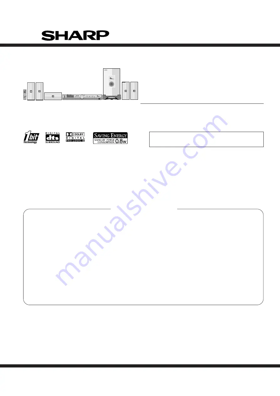 Sharp CP-AT1000WC Service Manual Download Page 1