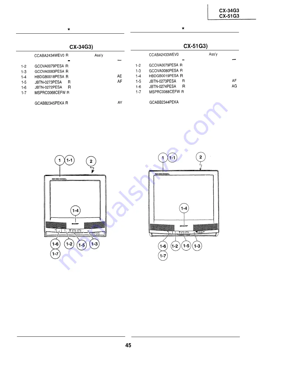 Sharp CX-34G3 Service Manual Download Page 45