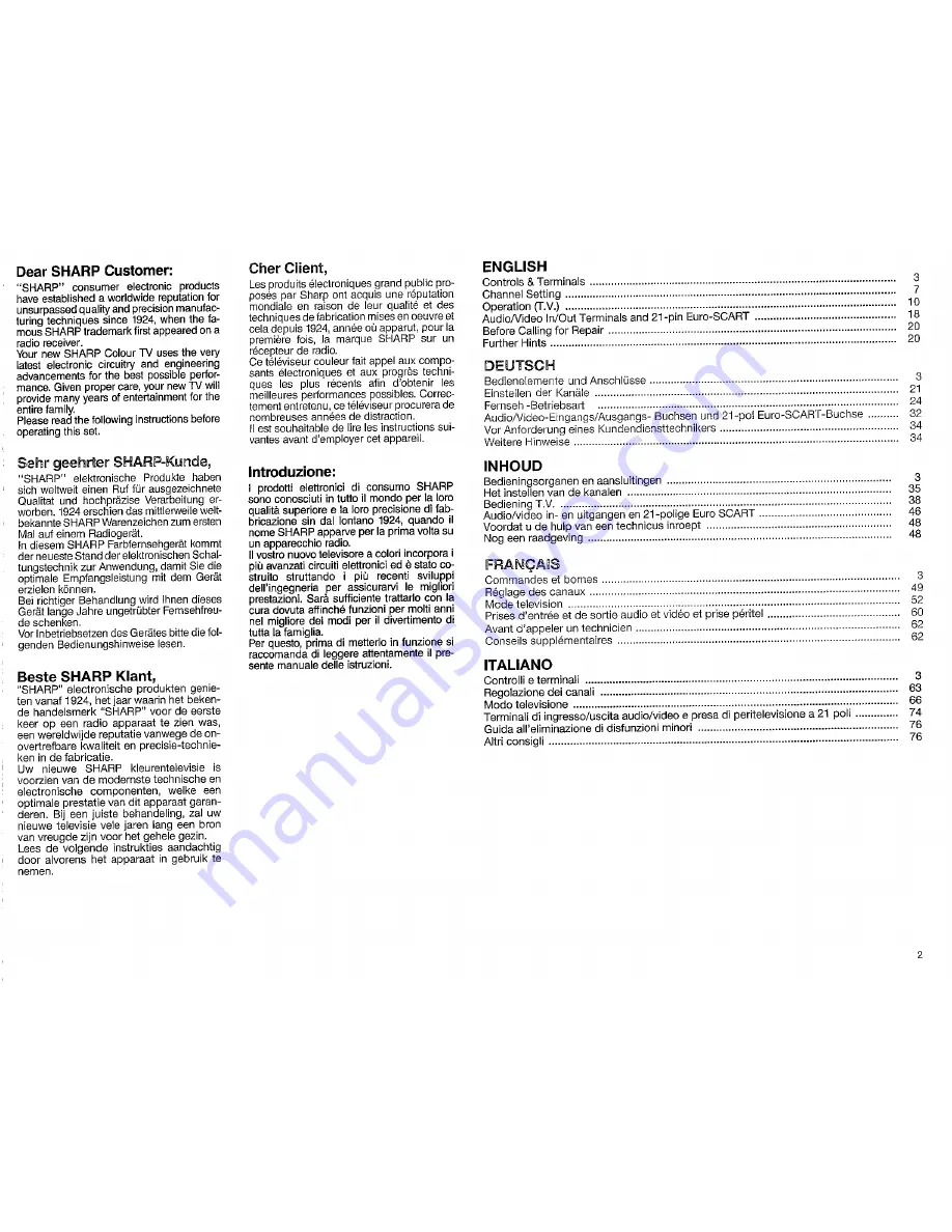 Sharp DV-25071S Operation Manual Download Page 2