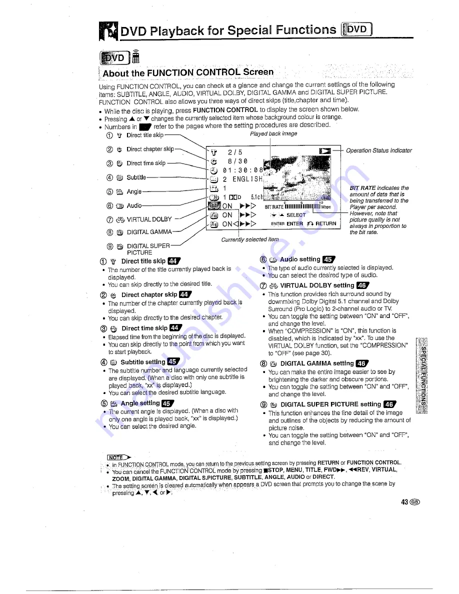 Sharp DV-720X Quick Start Manual Download Page 47