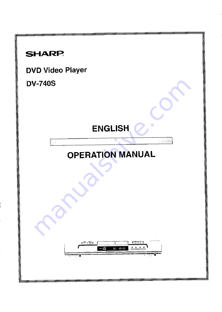 Sharp DV-740S Operation Manual Download Page 5