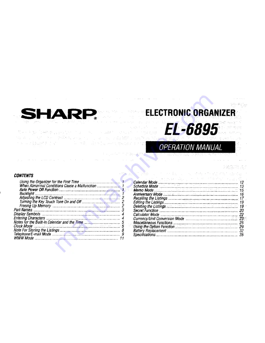 Sharp EL-6895 Operation Manual Download Page 1