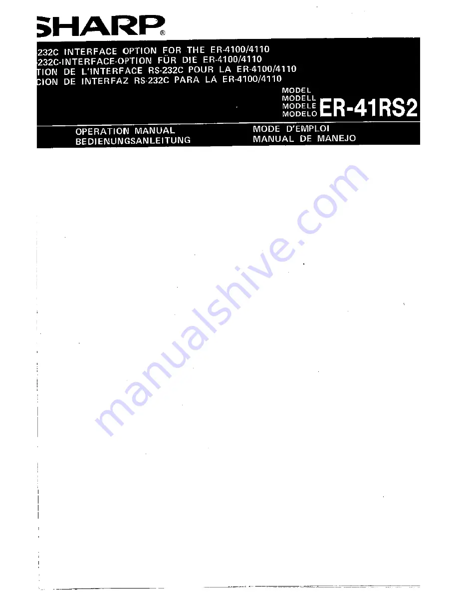 Sharp ER-41RS2 Operation Manual Download Page 1