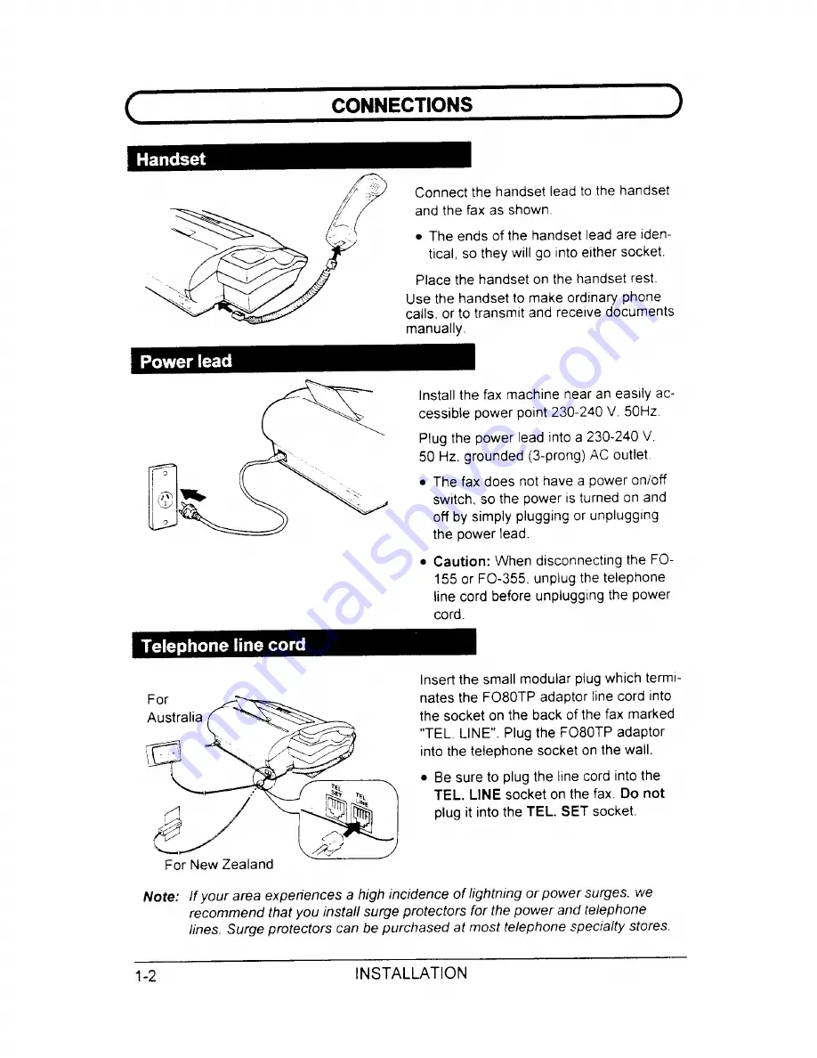 Sharp FO-155 Operation Manual Download Page 8