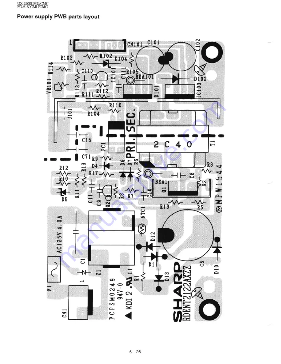 Sharp FO-2150CM Service Manual Download Page 88