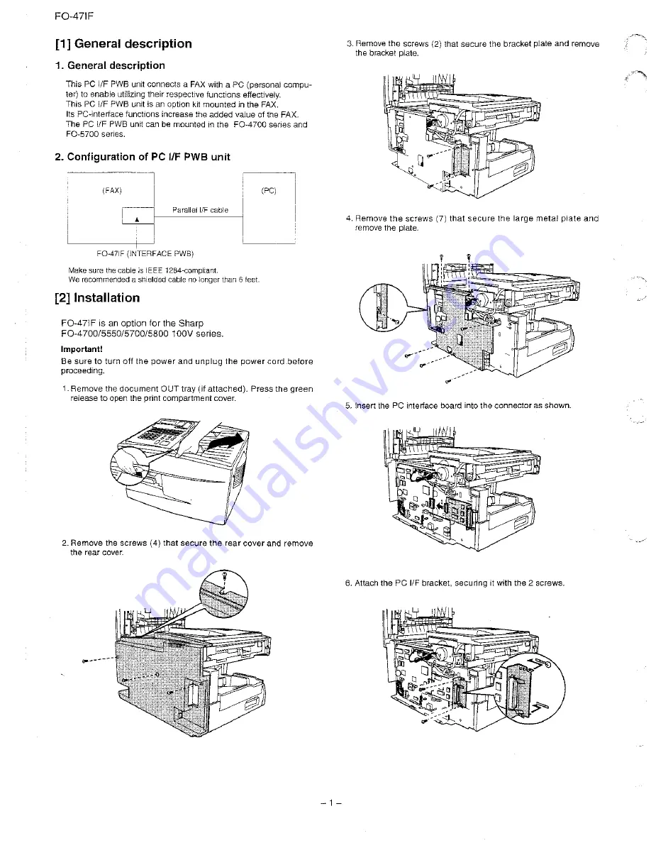 Sharp FO-47IF Service Manual Download Page 2