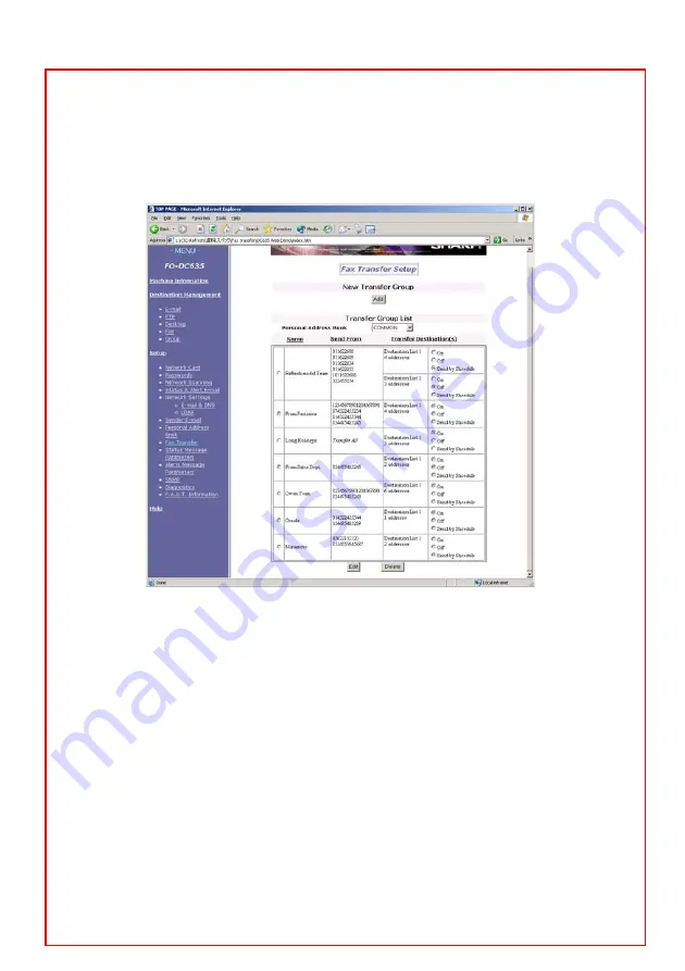 Sharp FO DC535 - B/W Laser - Fax Network Manual Download Page 110