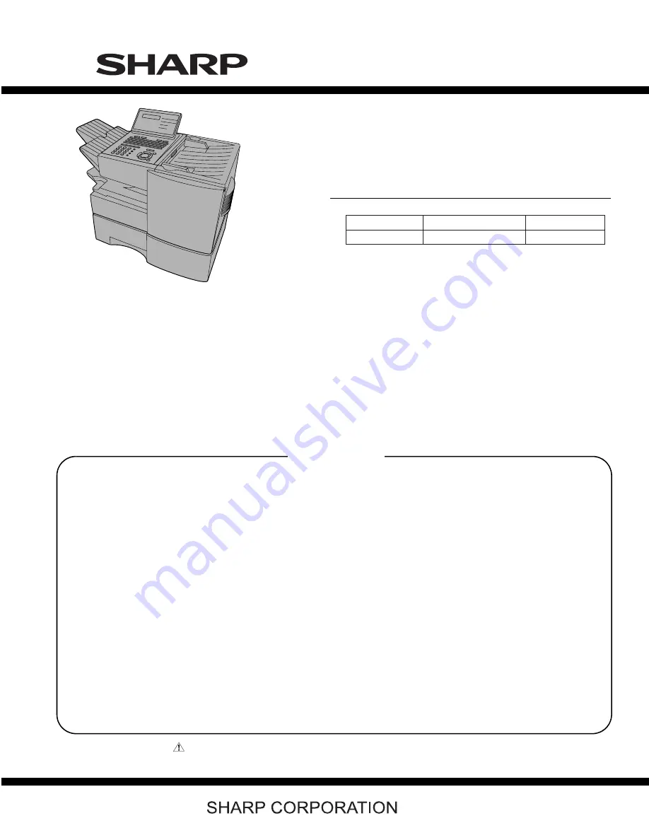 Sharp FO-DC635U Service Manual Download Page 125