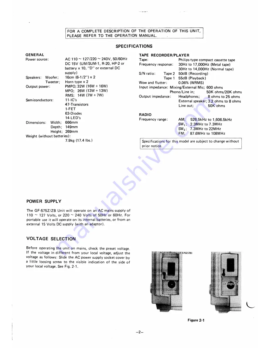 Sharp GF-575Z Service Manual Download Page 2