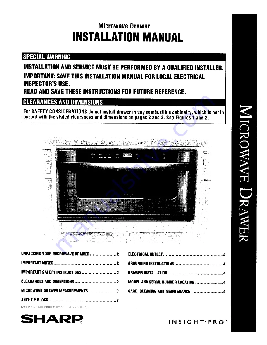 Sharp KB-6015KK Installation Manual Download Page 1