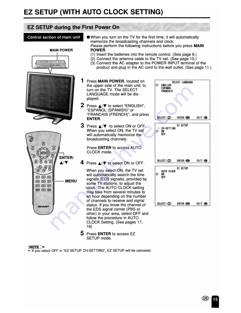 Sharp LC-13S2U, LC-15S2U, LC-20S2U Operation Manual Download Page 16