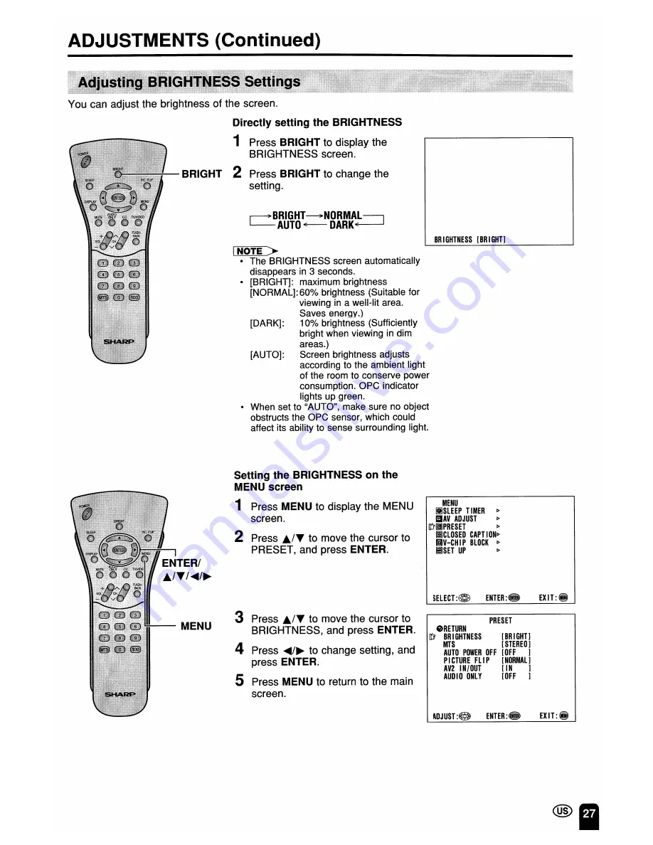 Sharp LC-13S2U, LC-15S2U, LC-20S2U Operation Manual Download Page 28