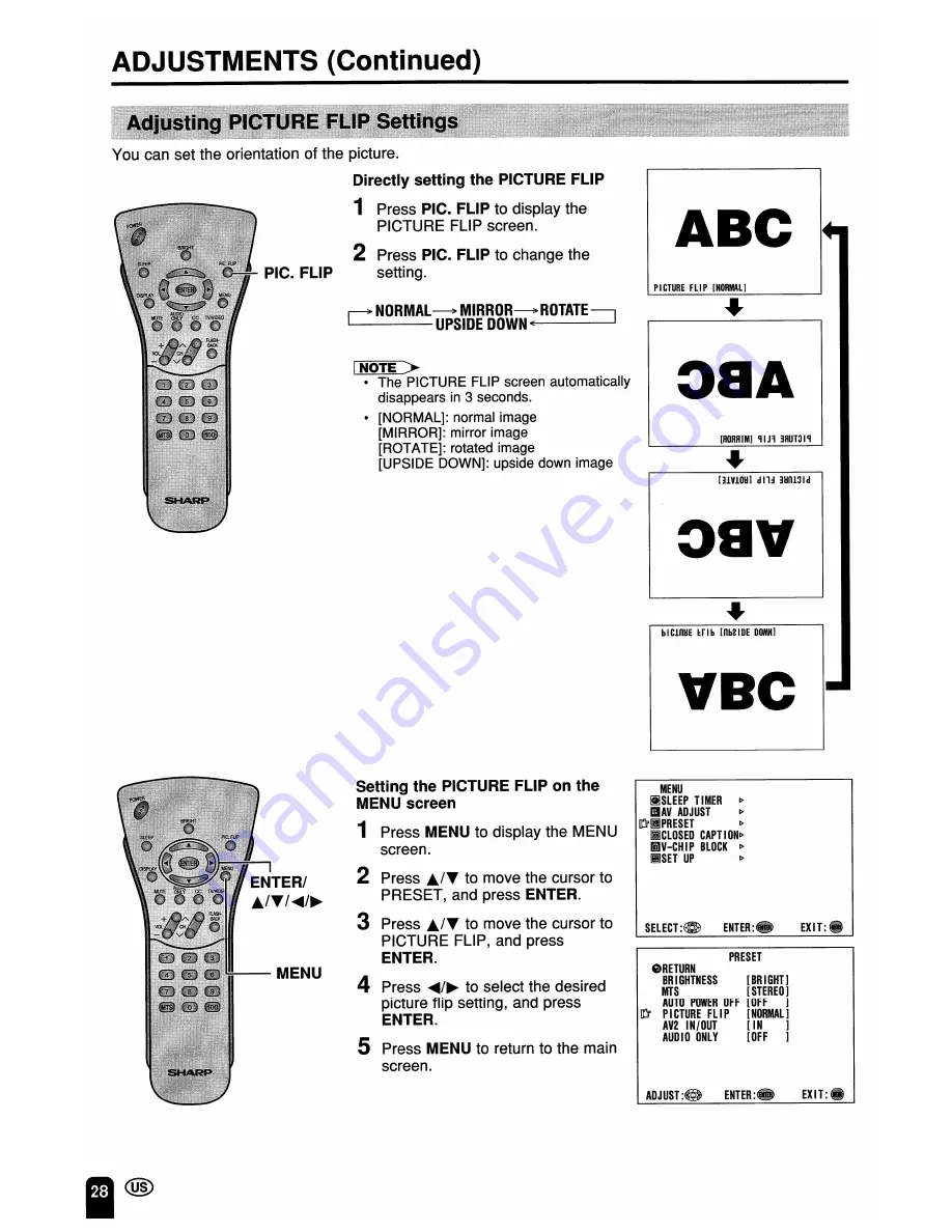 Sharp LC-13S2U, LC-15S2U, LC-20S2U Скачать руководство пользователя страница 29