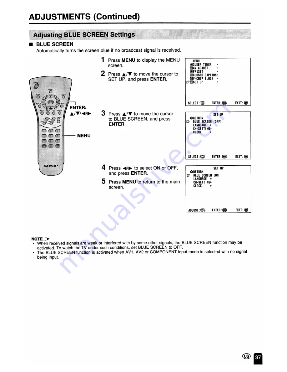 Sharp LC-13S2U, LC-15S2U, LC-20S2U Operation Manual Download Page 38