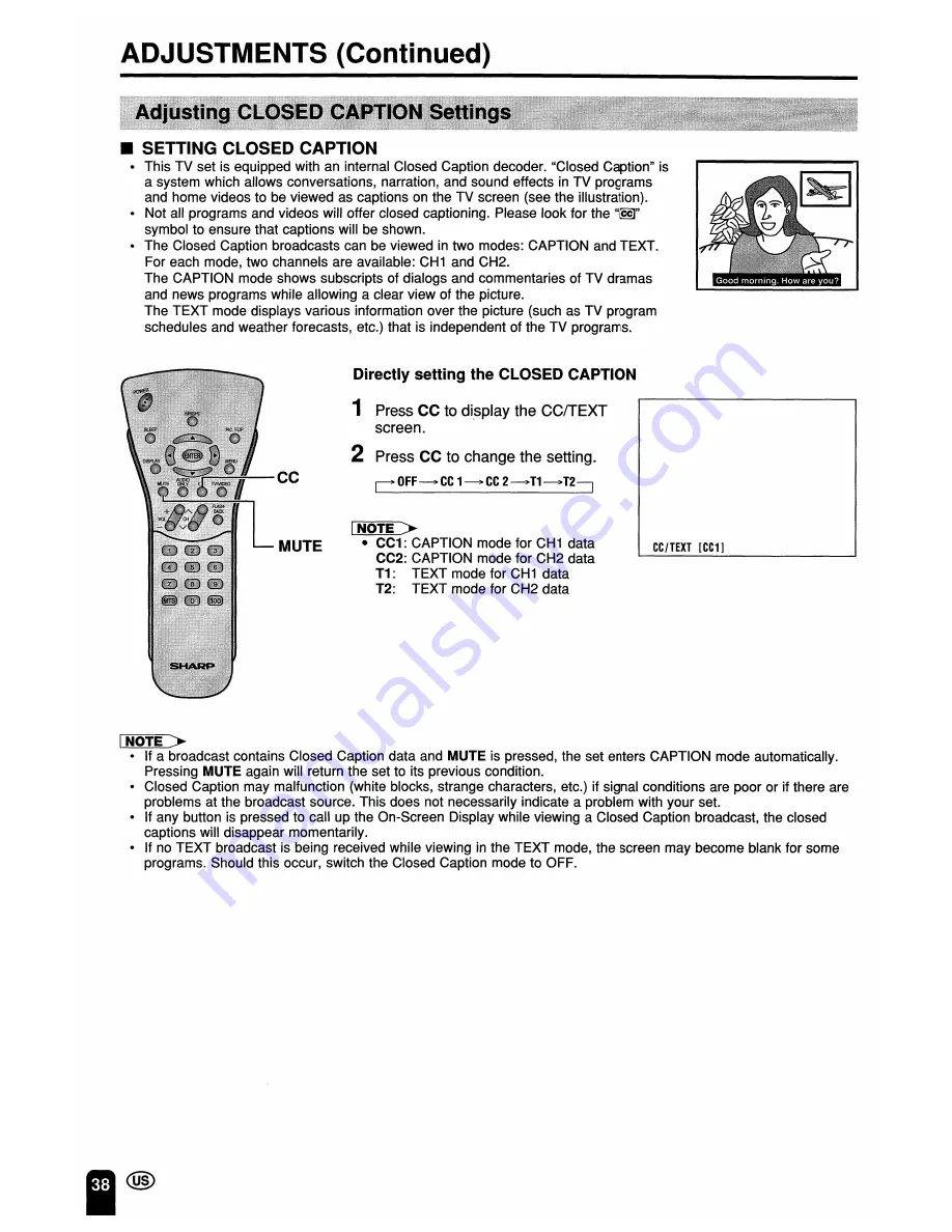 Sharp LC-13S2U, LC-15S2U, LC-20S2U Operation Manual Download Page 39