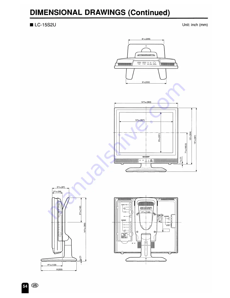 Sharp LC-13S2U, LC-15S2U, LC-20S2U Скачать руководство пользователя страница 55