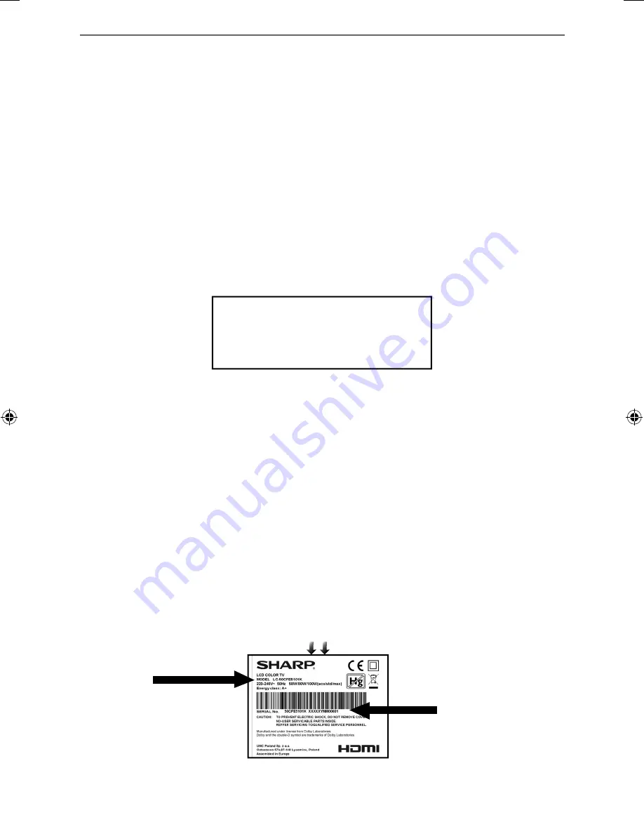 Sharp LC-32CFE5221K Скачать руководство пользователя страница 3