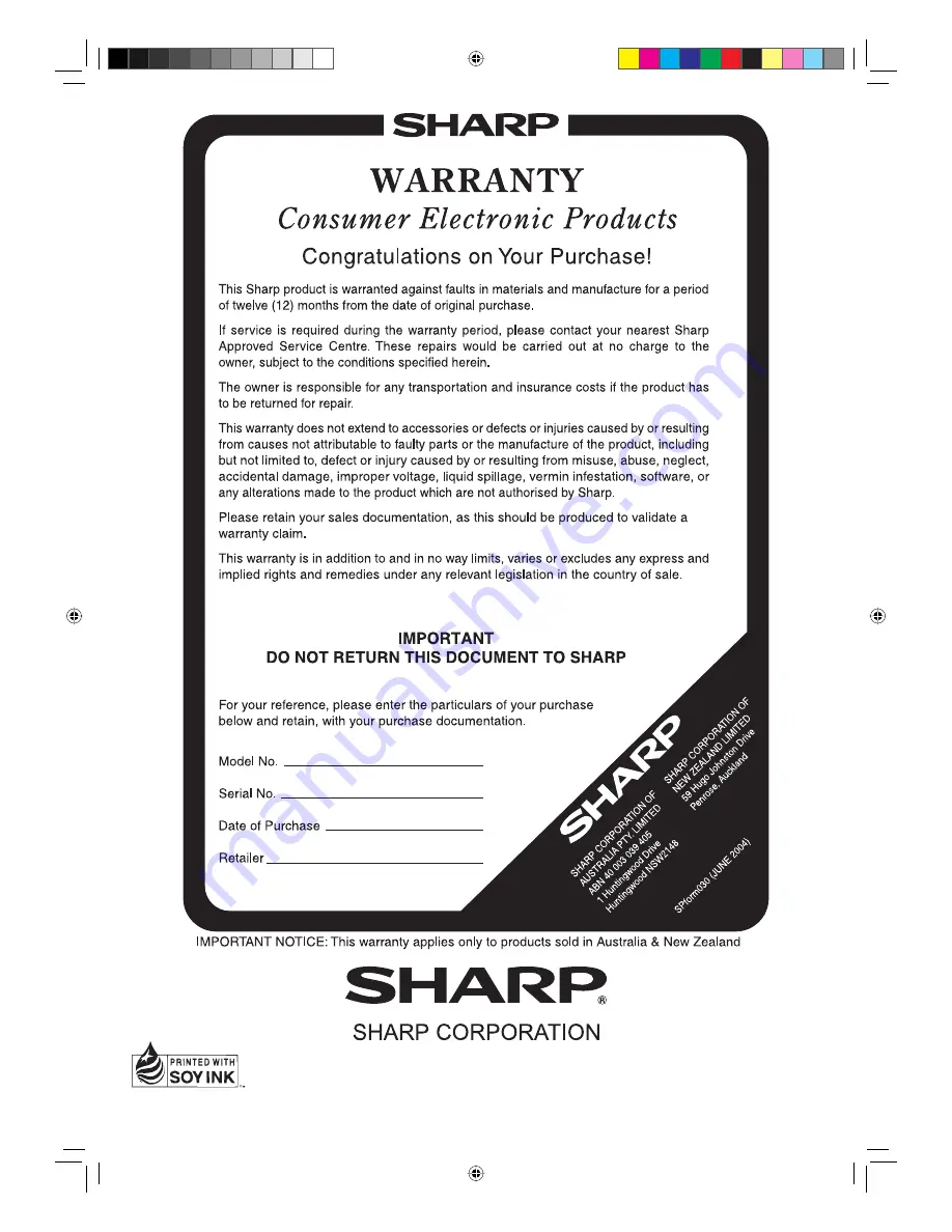 Sharp LC- Operation Manual Download Page 84