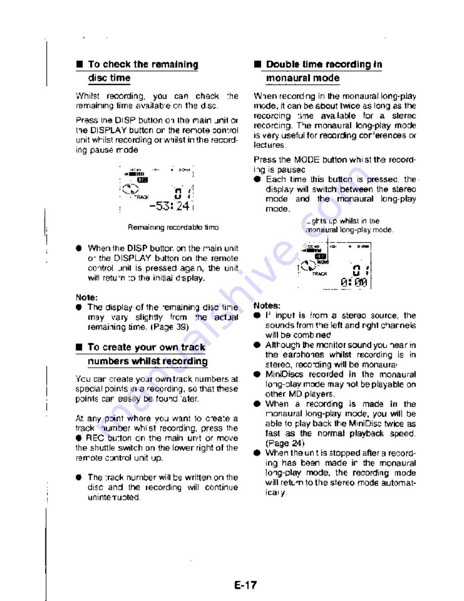 Sharp MD-MS722W Operation Manual Download Page 18