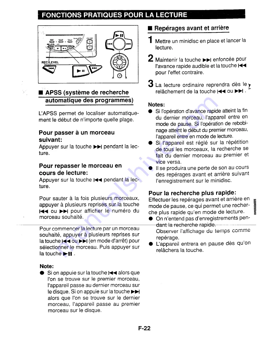 Sharp MD-MT20H (French) Manuel De Fonctionnement Download Page 31