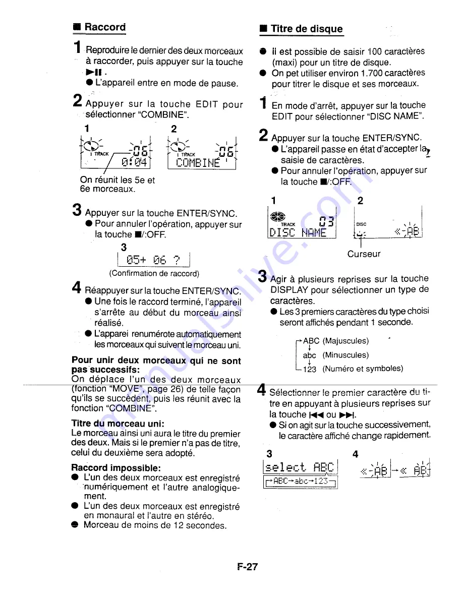 Sharp MD-MT20H (French) Manuel De Fonctionnement Download Page 36