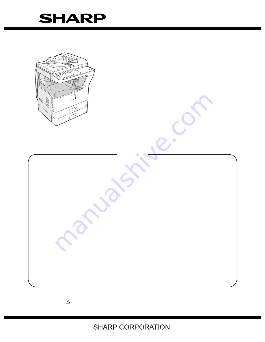 Sharp MX-M260 Service Manual Download Page 1