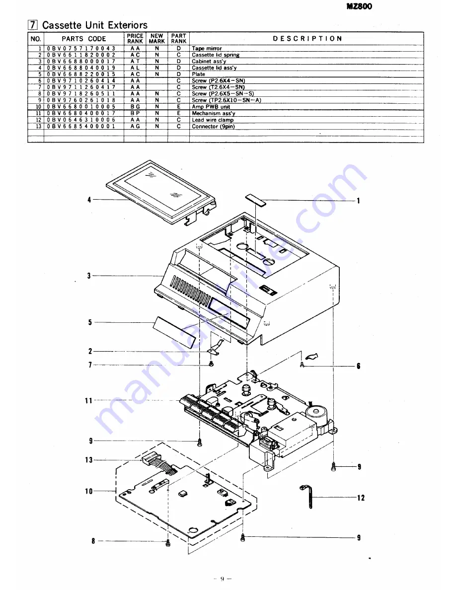 Sharp MZ-1E20 Service Manual Download Page 61