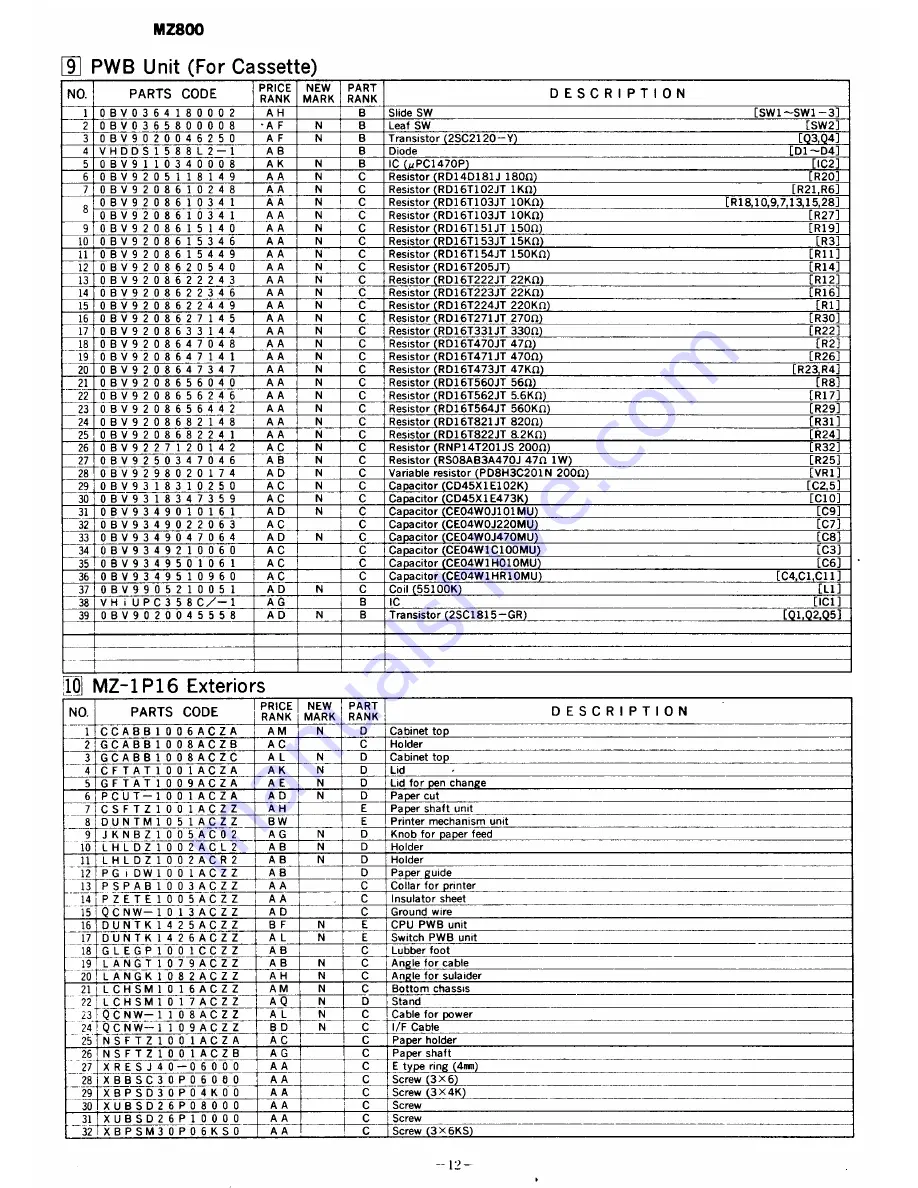 Sharp MZ-1E20 Service Manual Download Page 64