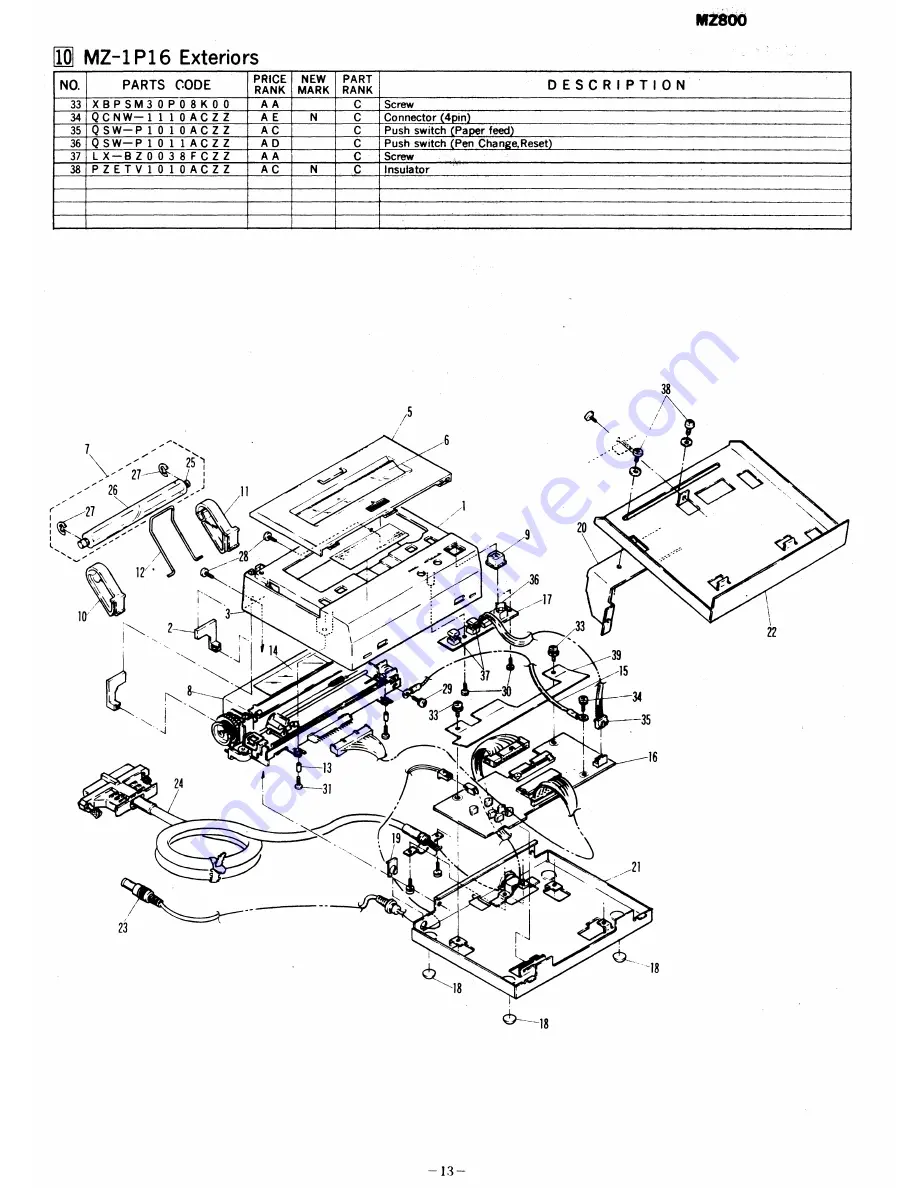 Sharp MZ-1E20 Service Manual Download Page 65