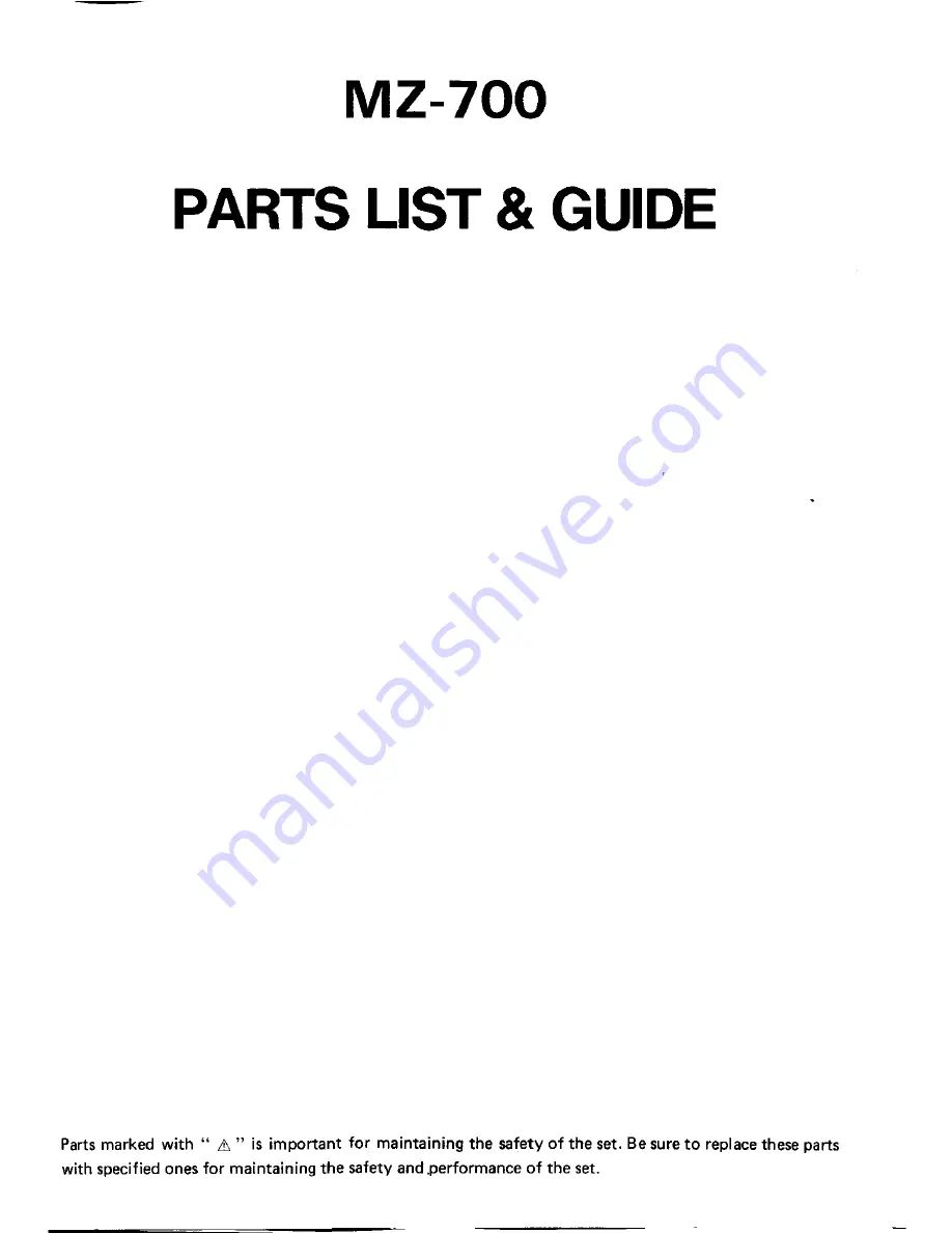 Sharp MZ-1P01 Service Manual Download Page 43