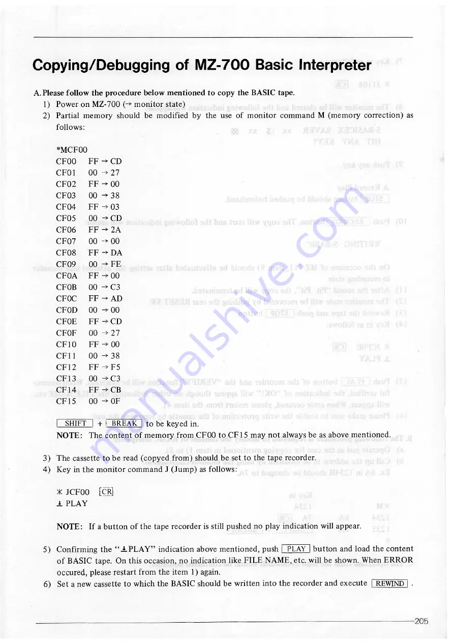 Sharp MZ-700 Series Скачать руководство пользователя страница 245