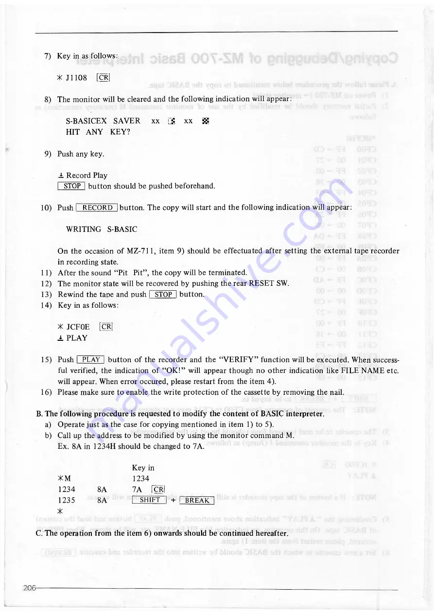 Sharp MZ-700 Series Owner'S Manual Download Page 246