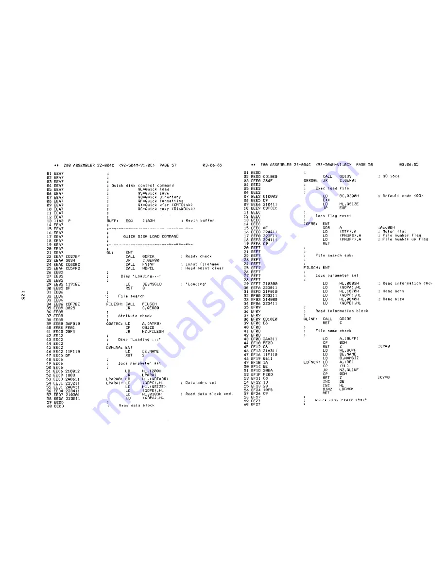 Sharp MZ-800 Technical Reference And User'S Manual Download Page 134