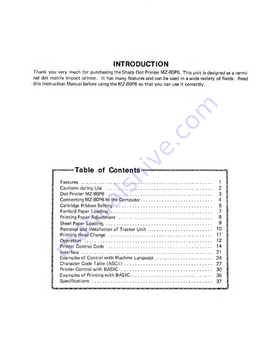 Sharp MZ-80P6 Скачать руководство пользователя страница 3