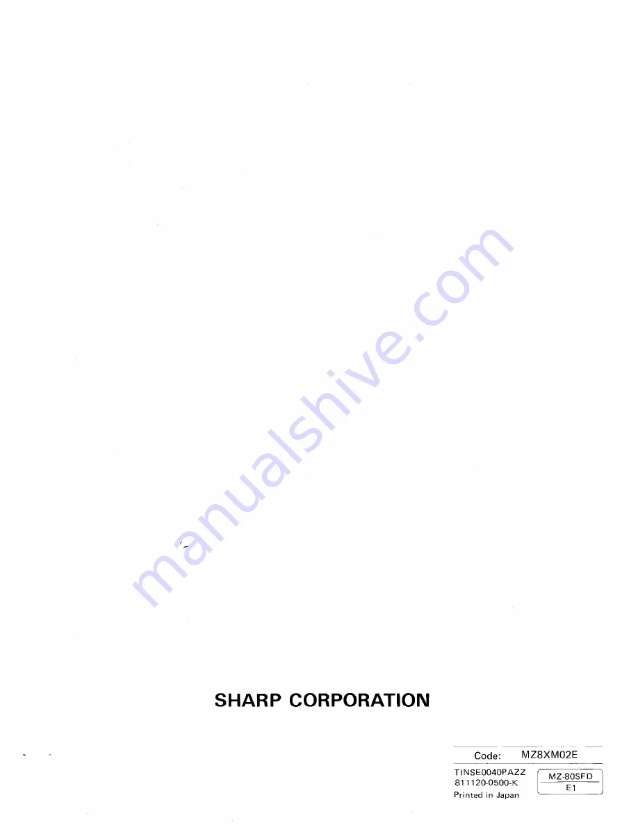 Sharp MZ-80SFD Instruction Manual Download Page 14