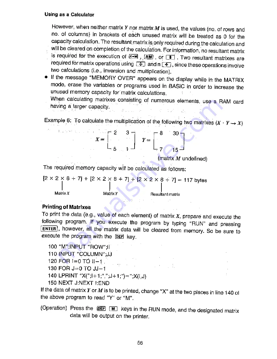 Sharp PC-1460 Operation Manual Download Page 60