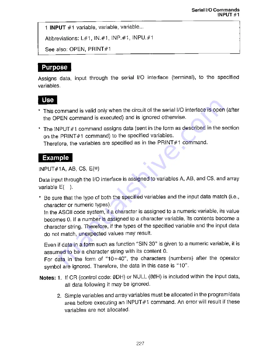 Sharp PC-1460 Operation Manual Download Page 231